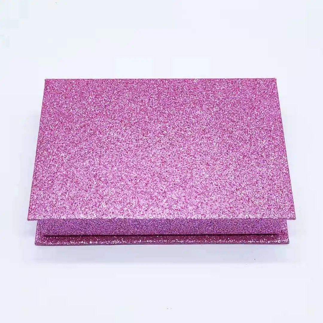 1 Pair Pink Empty Eyelash Packaging Box With Mirror Private Label Empty Custom False Lash Eyelash Packaging Box