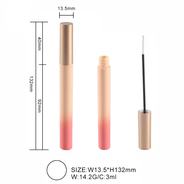 Длинная тонкая матовая тушь для губ 3 мл с градиентом и золотым покрытием