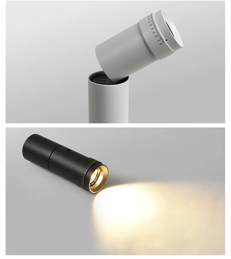 Long Arm Length Zoomable LED COB Down Spot Light For Restaurant Art Gallery Lighting