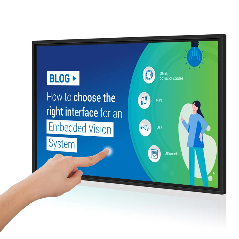 Высокое качество 21 5 27 32 43 55 дюймов настенный Smart USB LCD емкостный металлический монитор с открытой рамкой сенсорный экран для торговых центров