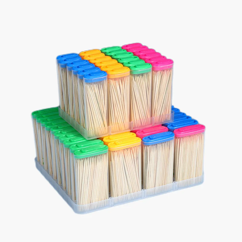 Одноразовая бамбуковая зубочистка с двойной головкой безопасная для окружающей