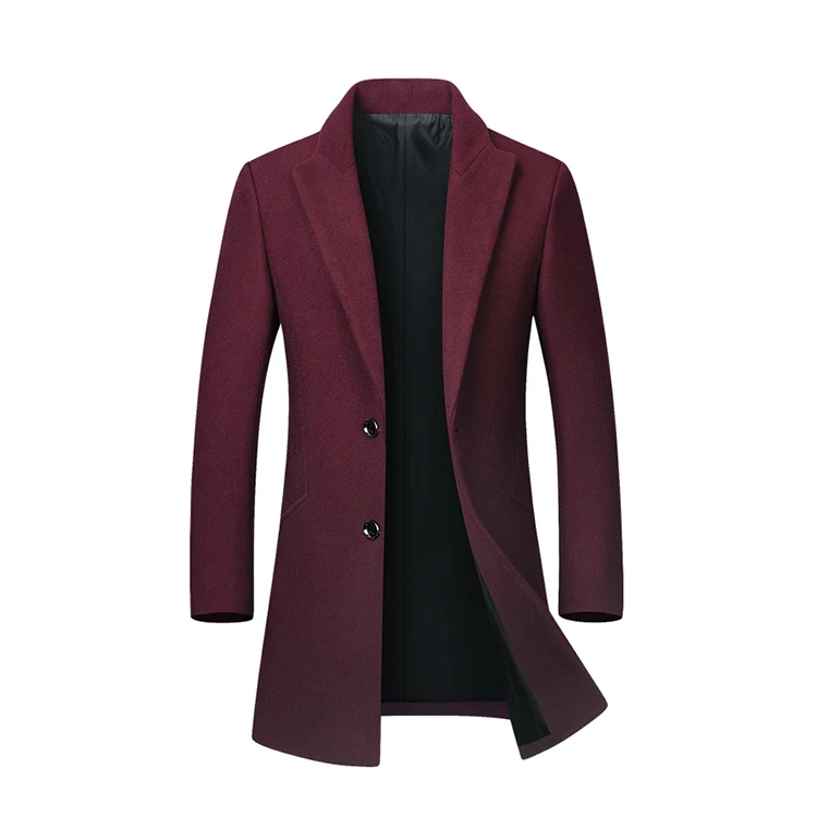 Winter Heavy Utility Cotton Lapel Men Single Breasted Clothing Slim Trench Coat Warm Overcoat Jacket