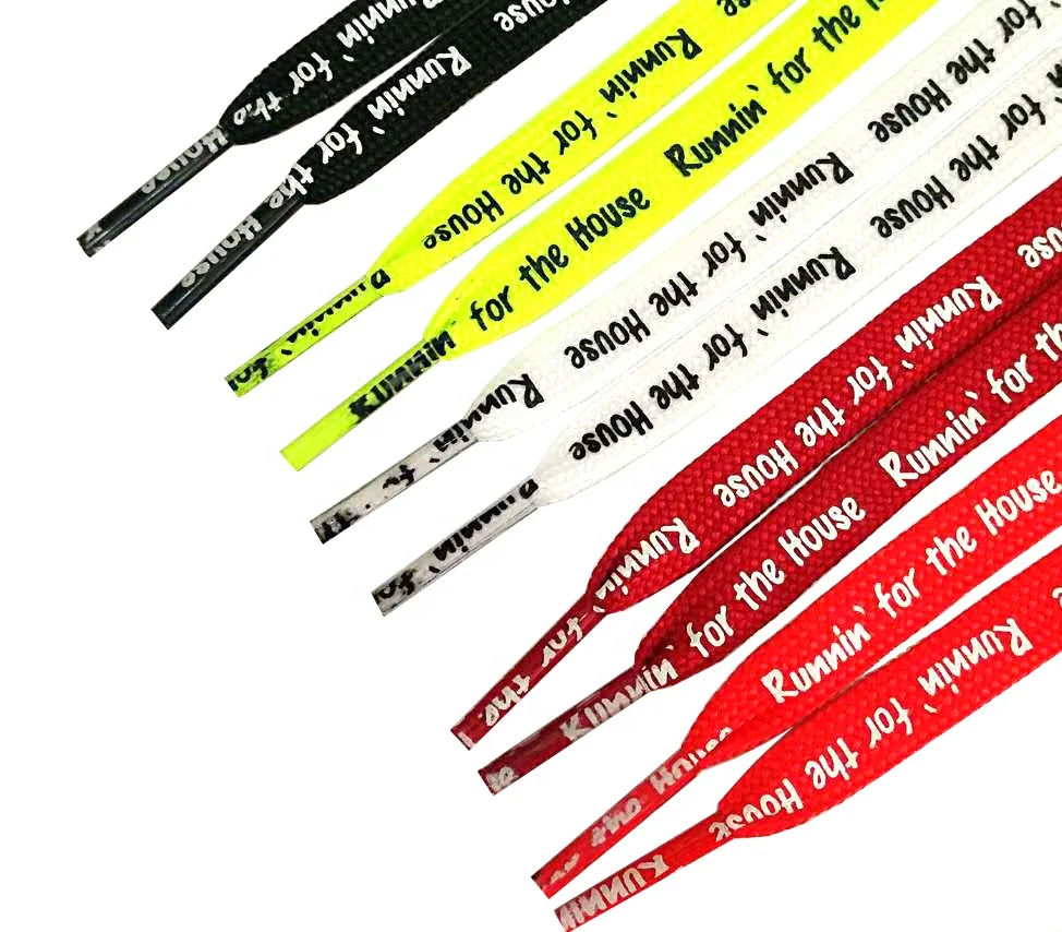 Оптовая продажа, плоские полиэфирные шнурки для обуви с сублимационной печатью