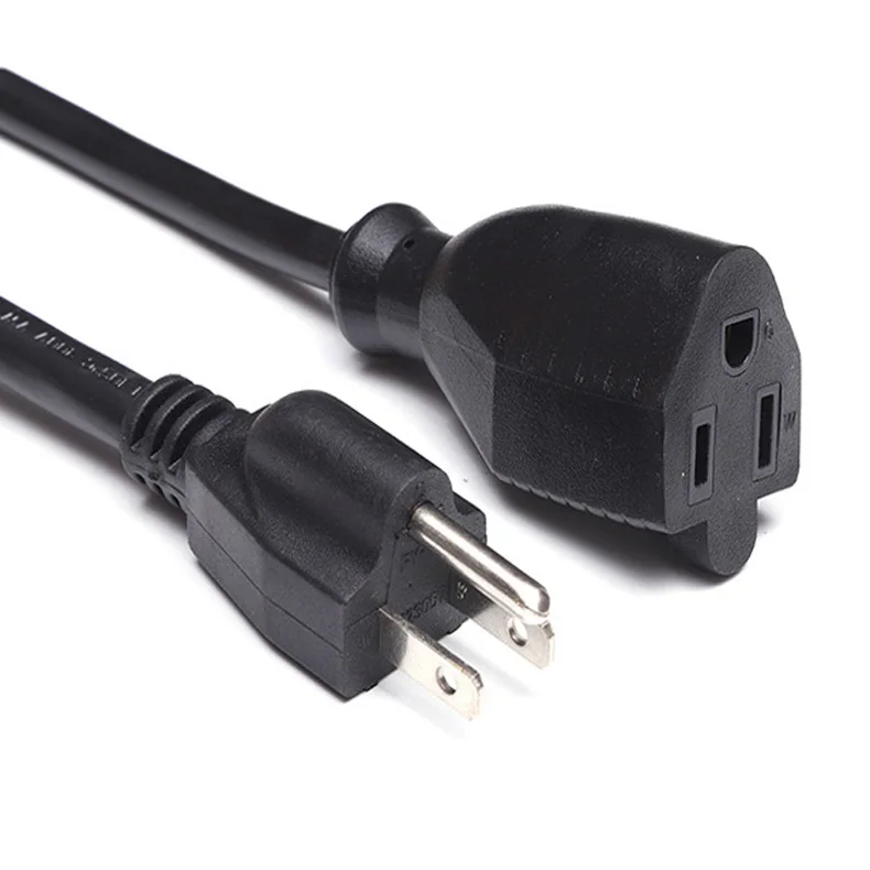 Индивидуальный американский стандарт NEMA 5-15P к 5-15R кабель штекер-гнездо 3 Pin AC US 3-жильный кабель питания удлинитель