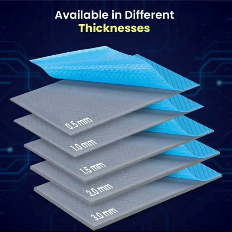 Hot selling 2W-17W thermal silicone Insulation Pad for gpu cpu cooling pad 0.3-14MM Low thermal resistance