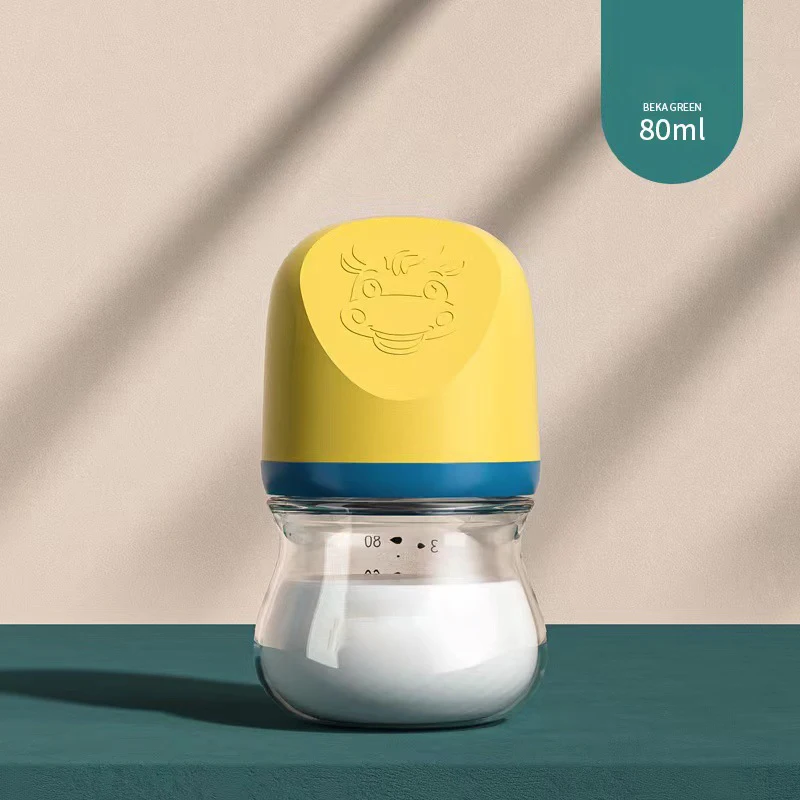 Hot Selling Baby Products Wide Neck Borosilicate Glass Baby Bottle Organic Feeding Bottle For Newborn Baby