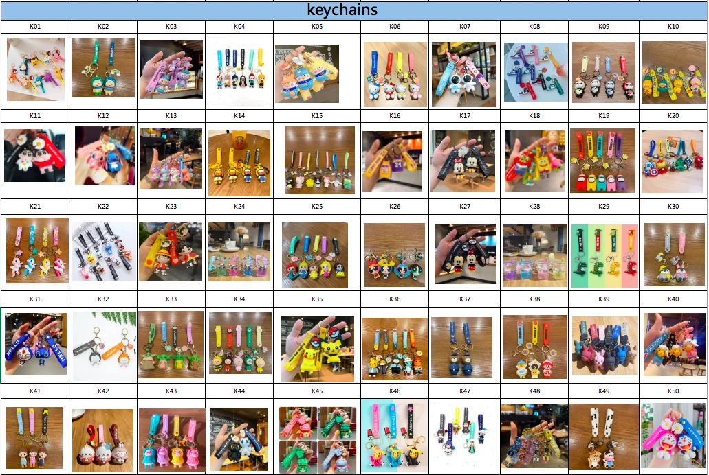 3D My Hero Cow Naruto Keychain Sturbucks Plumber Manga Figurine Keychains