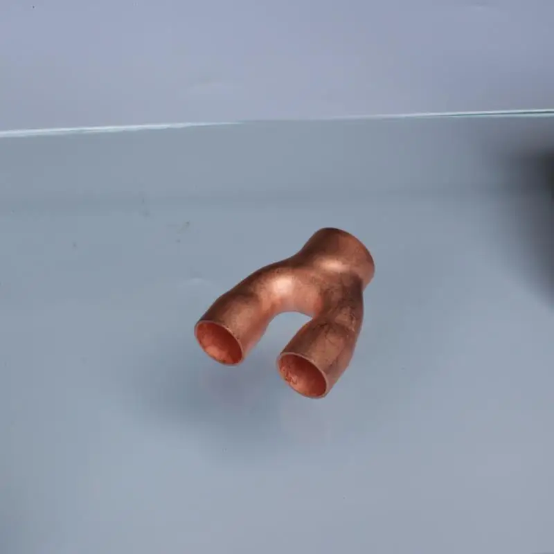Y connector 1inch three way pipe pure copper materials thicker for heat exchangers water way connectors