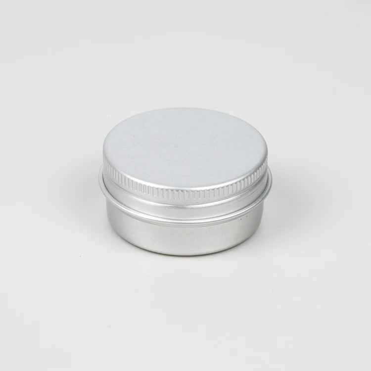 In stock 10ml 10g Silver Empty Cosmetic Metal Tin Can Lip Balm Container Aluminum Jar With Screw Cap