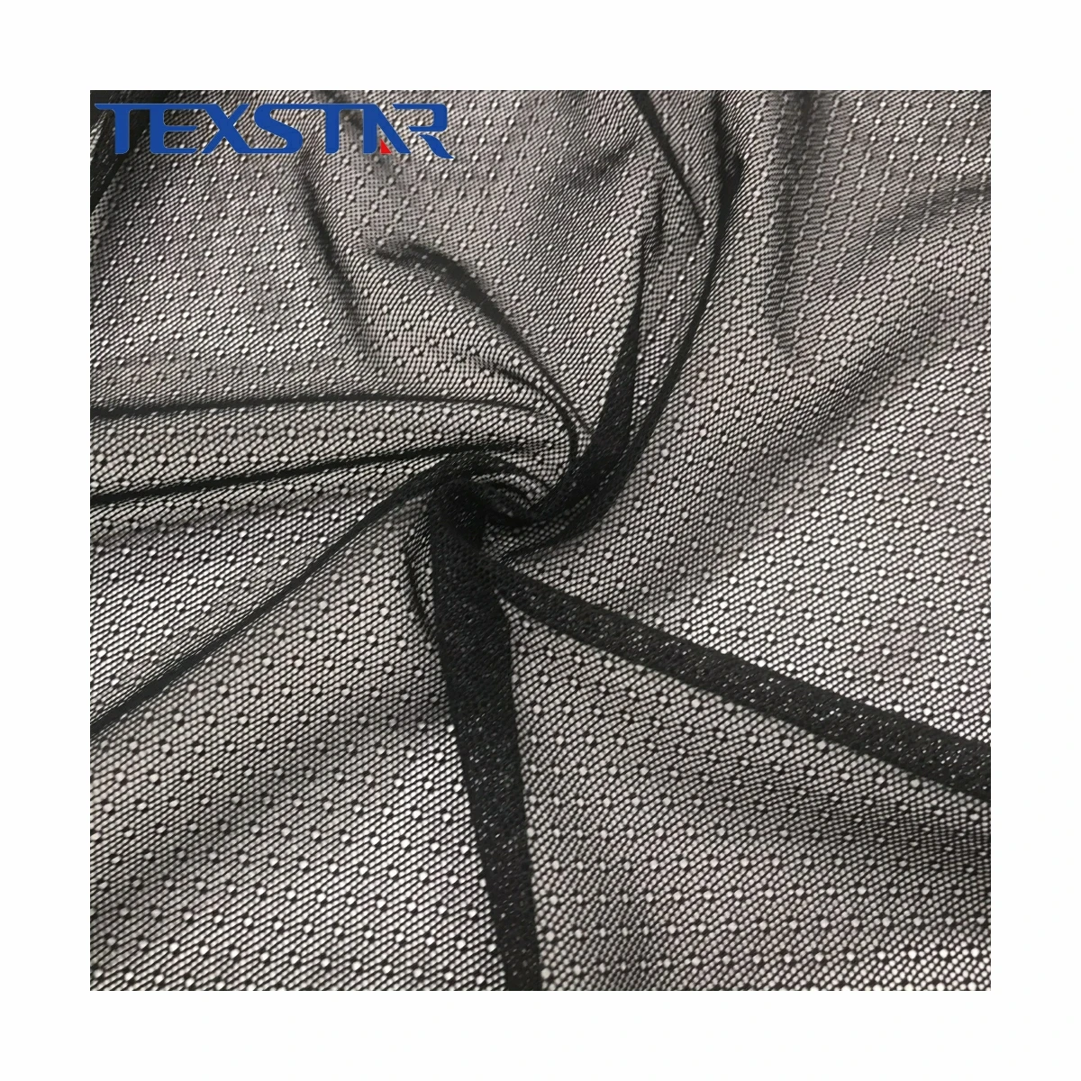 100% Soft Polyester  Mesh Fabric with hole design for the lady dress and garment