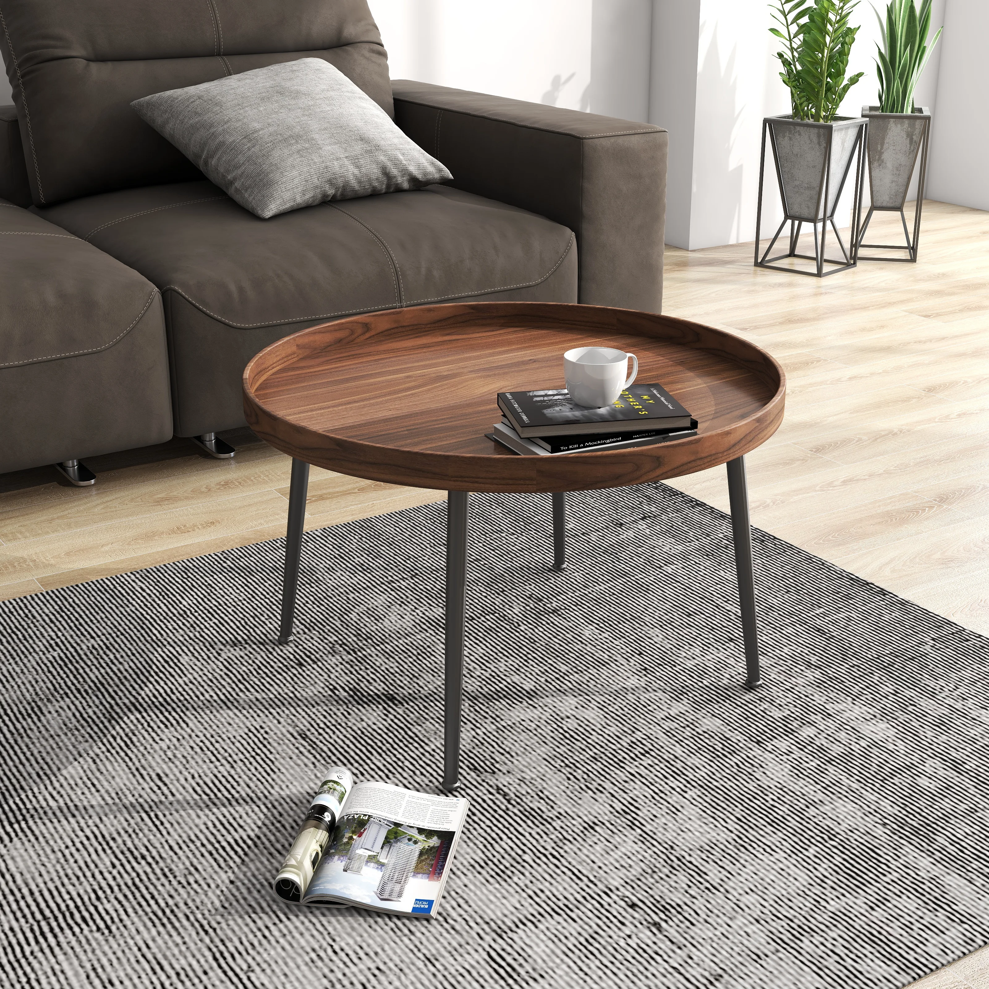 Modern solid wood Japanese small tea table living room tea table stool