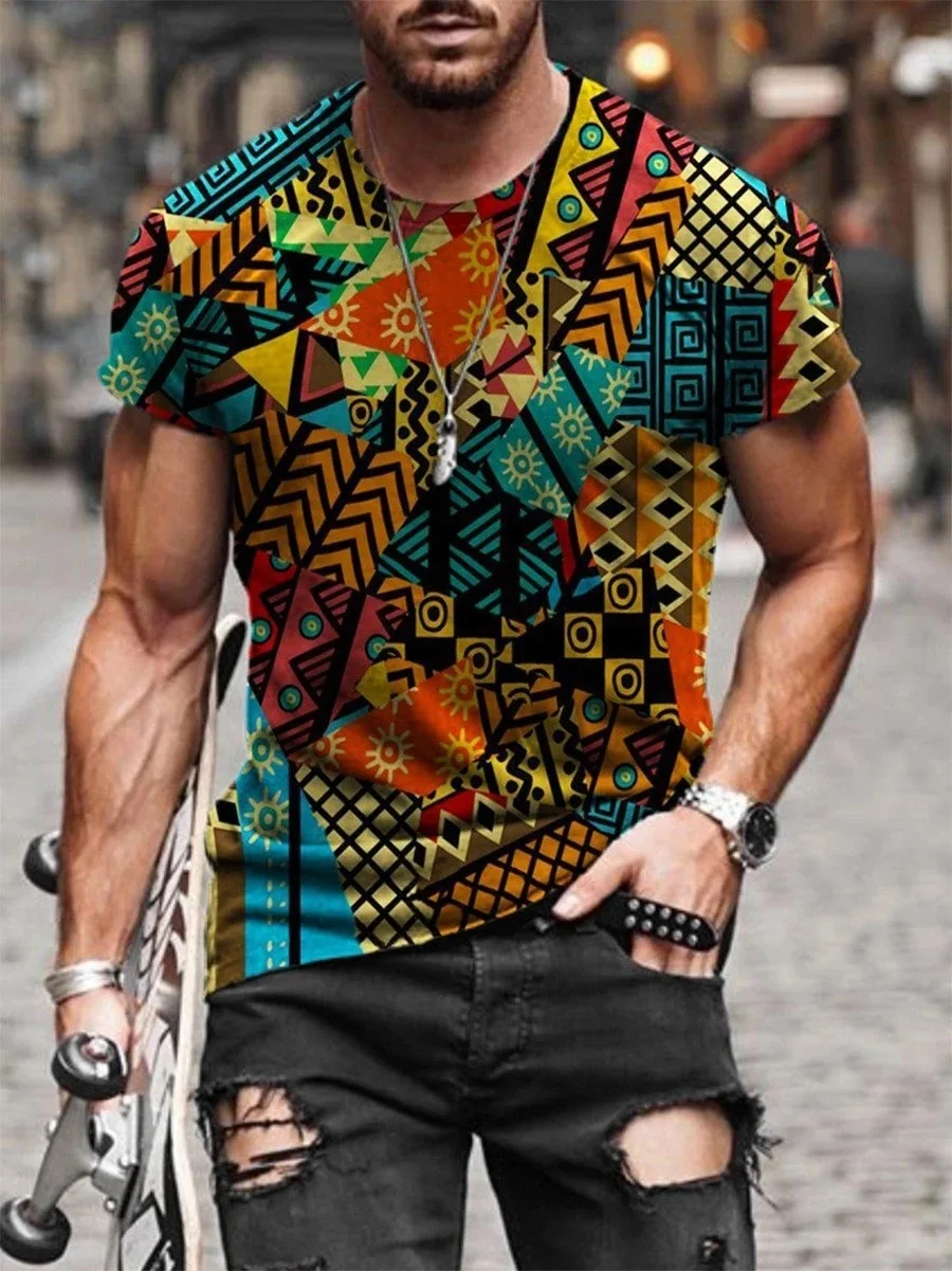  GZ-YCX005 2021 Summer Street wear Men Fashion Graphic Digital Printed O Neck Short Sleeve T shirts