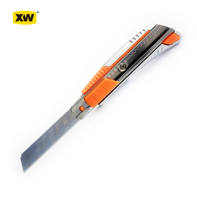Aluminum alloy handle auto lock 18mm  box cutter snap off blade  knife