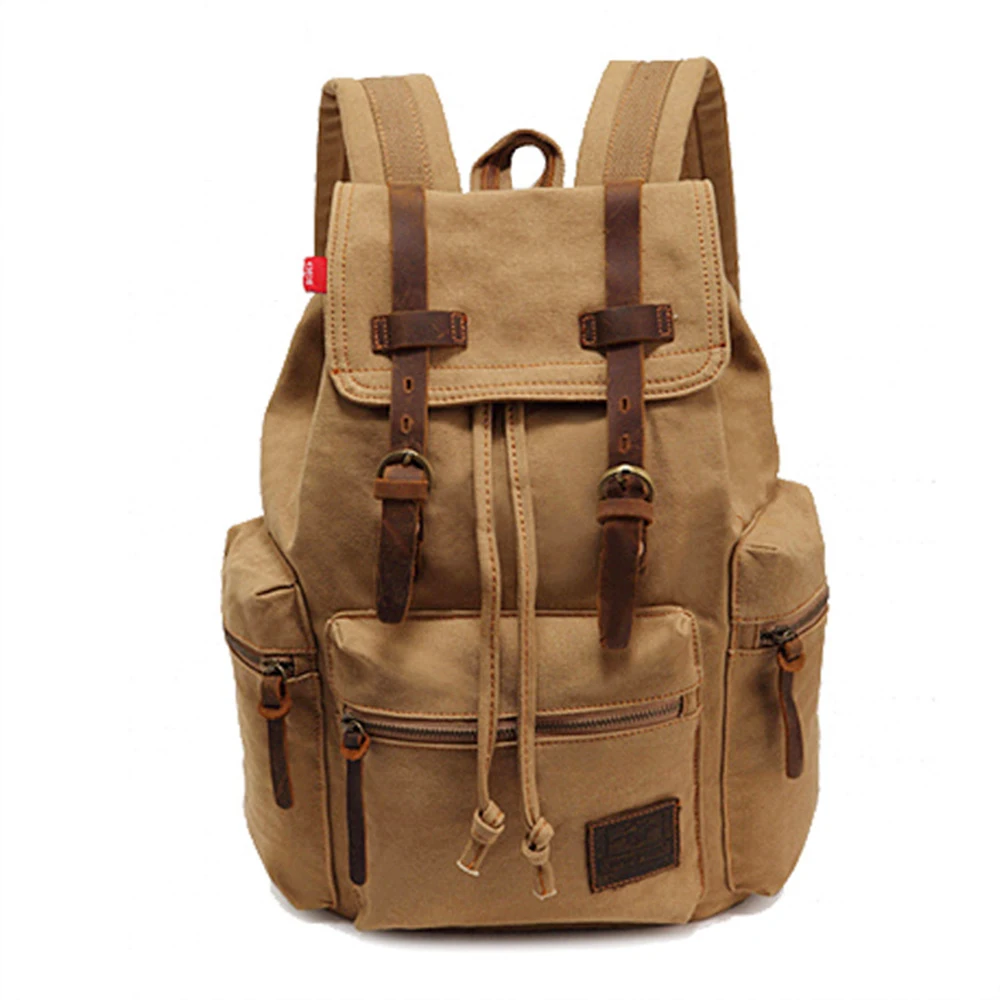High Quality Large-Capacity Wear-Resistant Shock-Resistant Waxed Canvas Backpack for Men Outdoor Activities