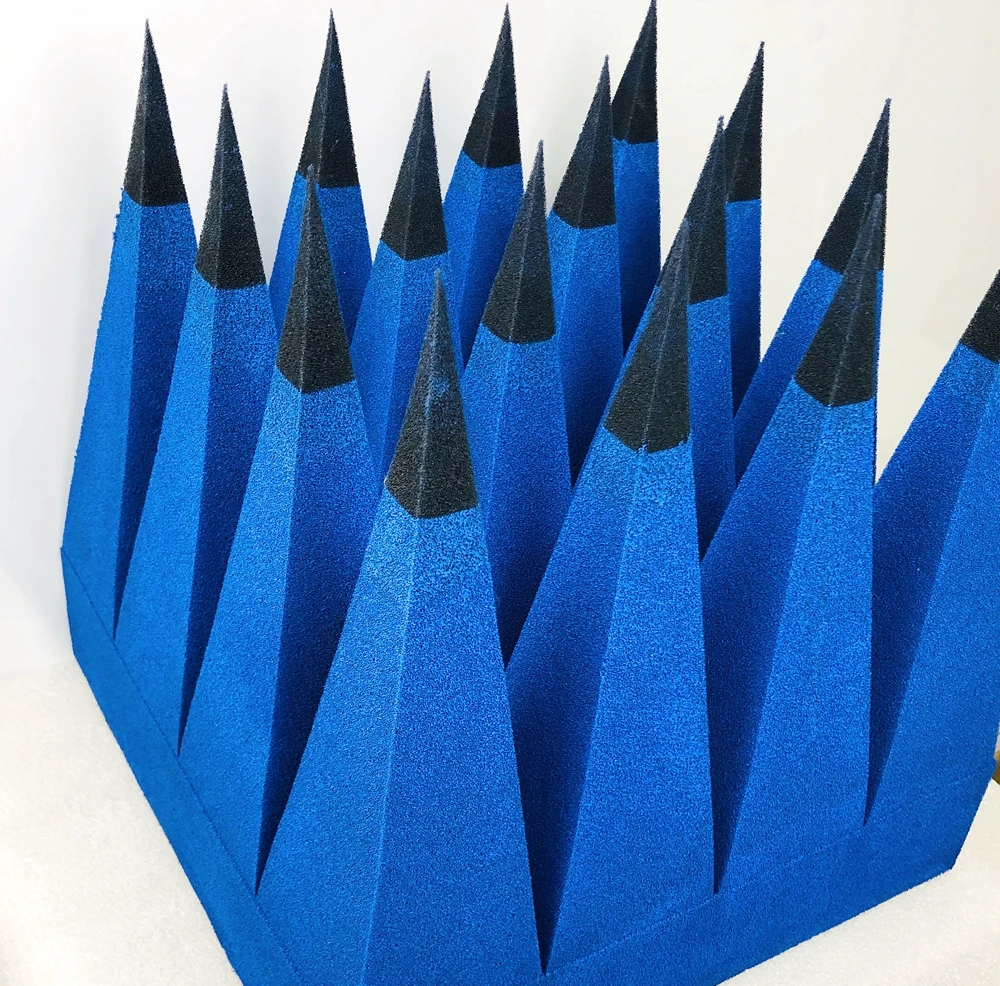 No smell pyramidal soft foam absorber for electromagnetic noise suppression with shielding room