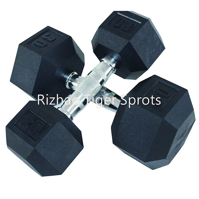 Rubber dumbbell manufacturer wholesale rubber hex dumbbell