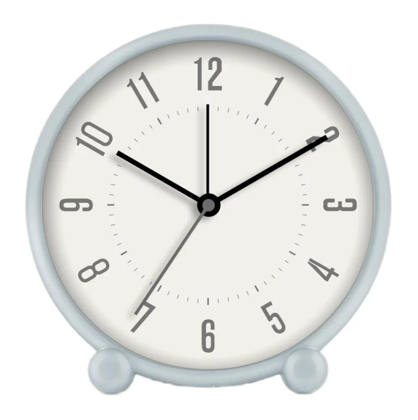Easy Set Simple & Retro Super Silent Alarm Clock Beep Wake Round Alarm Clock  for Desk Bedroom and Home Decoration