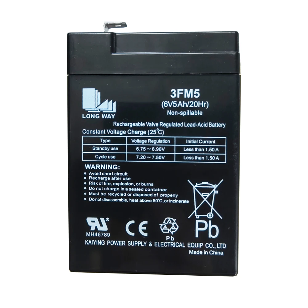 3FM5A General Series Small Batteries AGM Technology and Life for Emergency Lights Alarm System