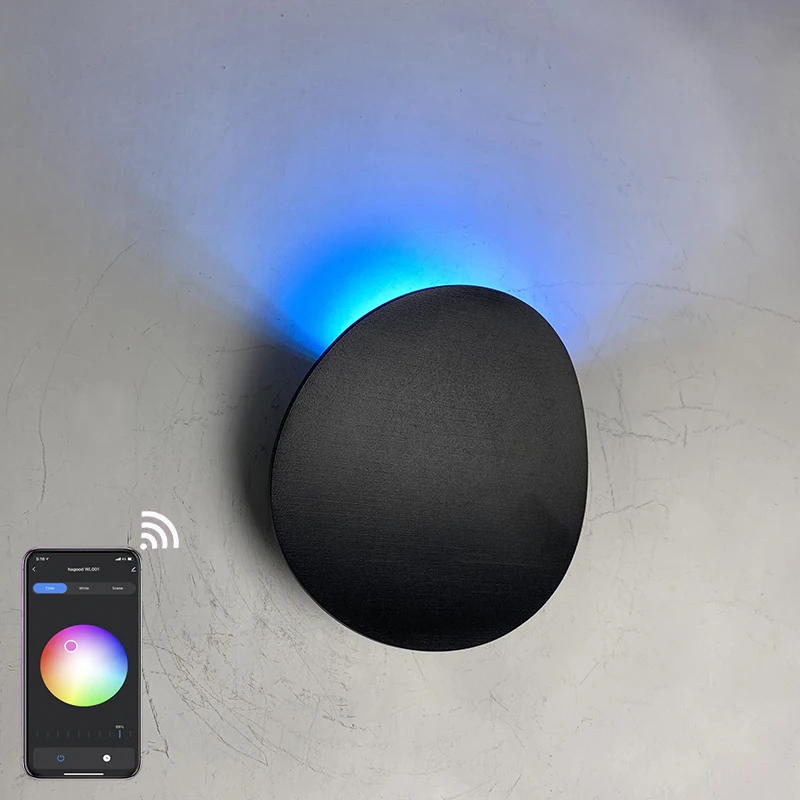 Smart WiFi Tuya App Control Wall Lamp Waterproof Rocker 9W Wall Light  Outdoor Modern Decorative LED Smart Wall Lamp Music Voice