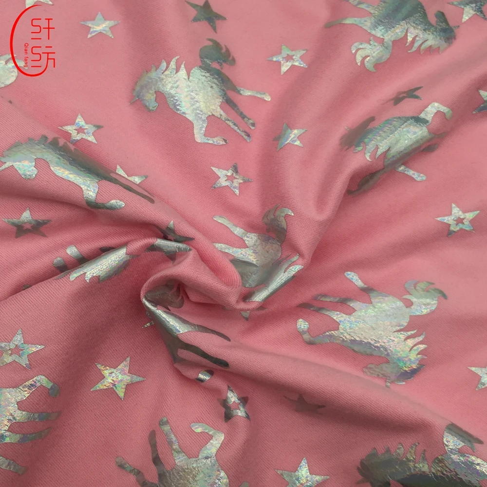 Whole sell DTY micro fiber polyester spandex metallic spandex fabric two-side brushed super soft for Garment wear girtl dress