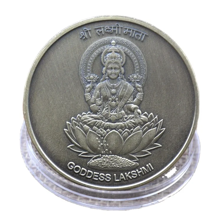 Индийская богиня lakshmi, антикварные медные монеты, новый дизайн, Индия, бронза, счастливая монета