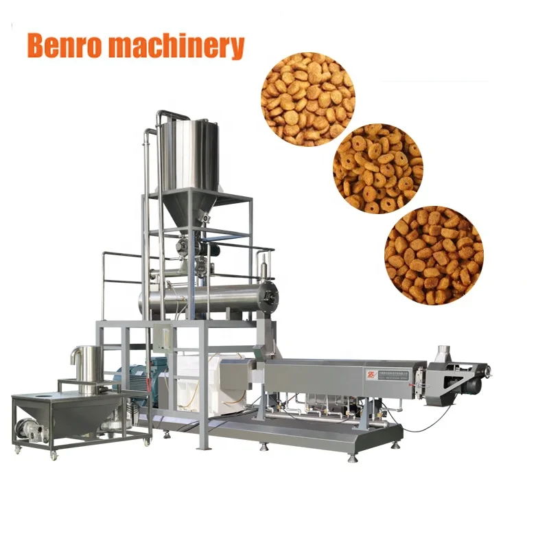 Automatic china dry dog food extruder machine dog feed making machine pet food extruder machine line