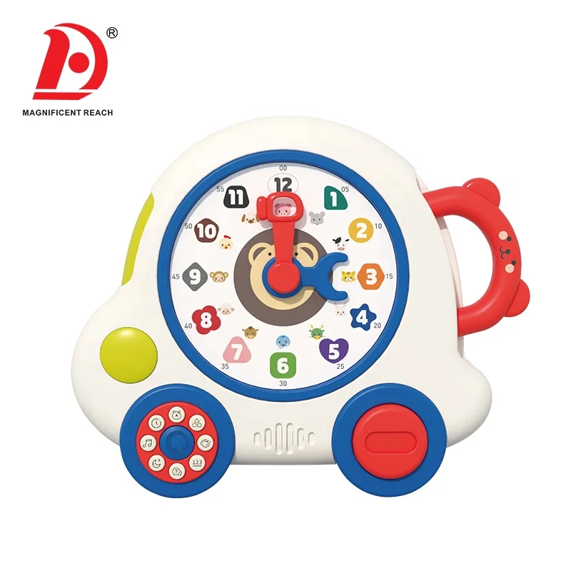HUADA 2024 Montessori Electronic Musical Toy Newest Baby Learning Machine Educational DIY Cognition Clock Toy For Kids