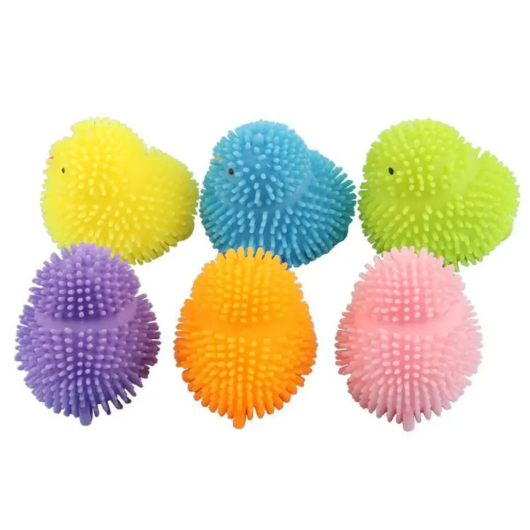 Animal Chick NEW Trending Tpr Material Kawii Mochi Fidget Toy Squishy Small Light up Duck with LED
