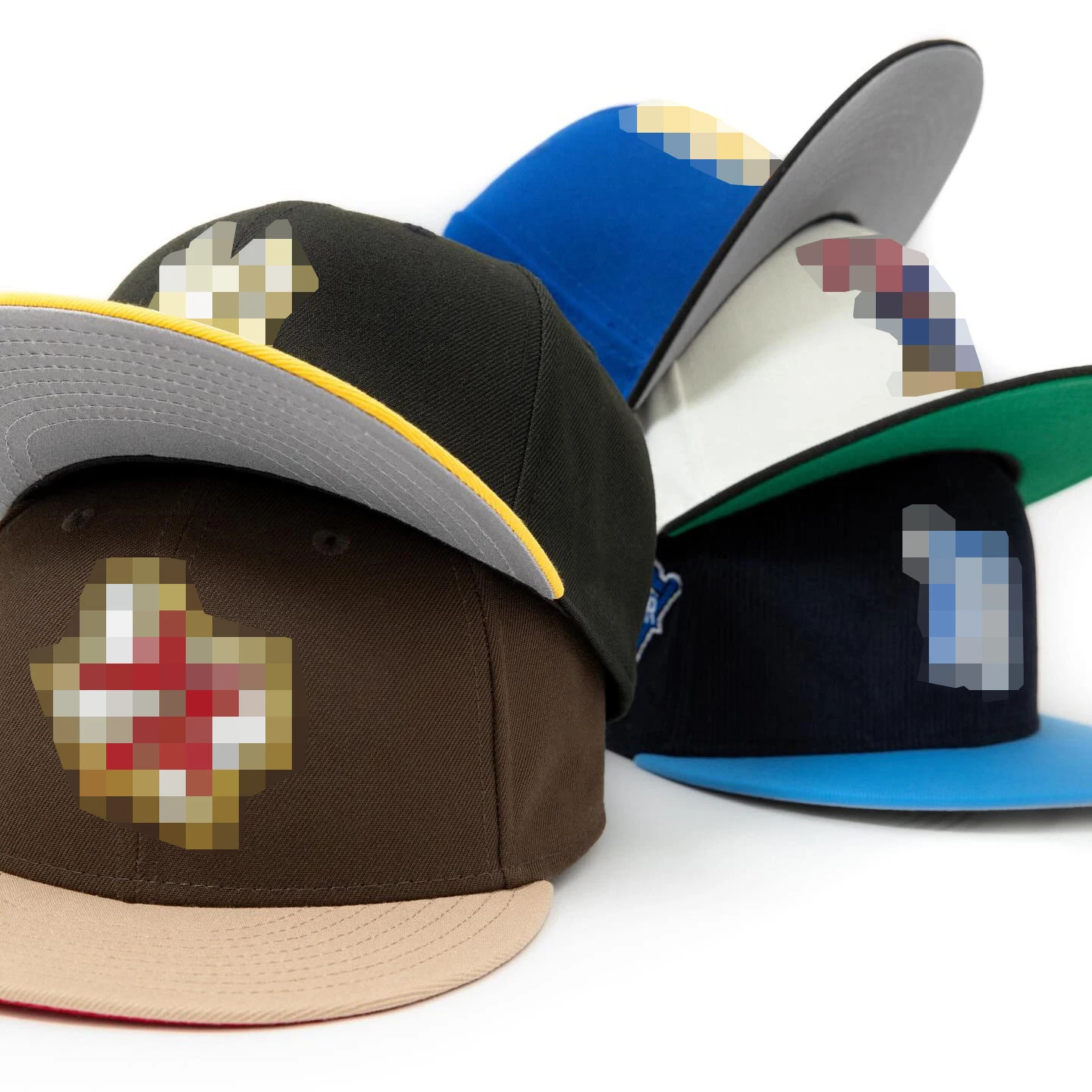 5 6 Panel Blank Wholesale Men Fitted Caps Flat Brim Hip Hop Custom Logo Hats Sports Football Baseball Hat Snapback Cap