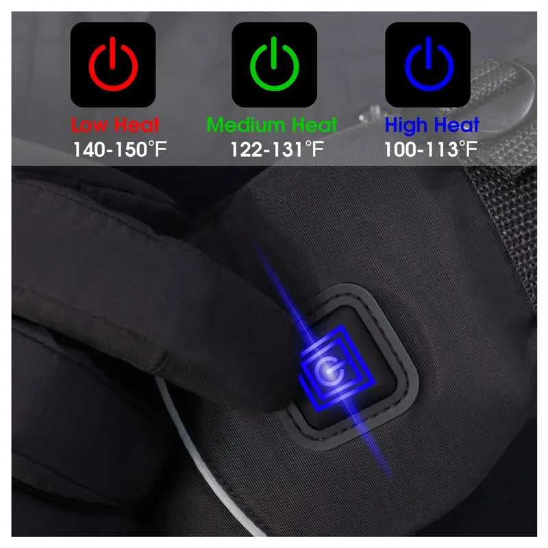 Heat ski glove Unisex Waterproof Rechargeable  heated snowmobile gloves for men usb electric heated gloves