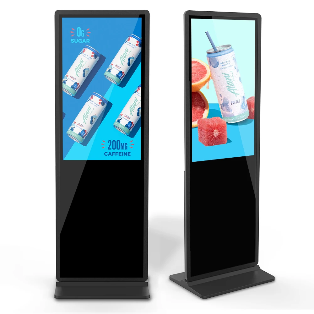 43 49 55 Inch Indoor Floor Standing Digital Signage Touch Screen Totem Lcd Advertising Kiosk Vertical Media Player Display