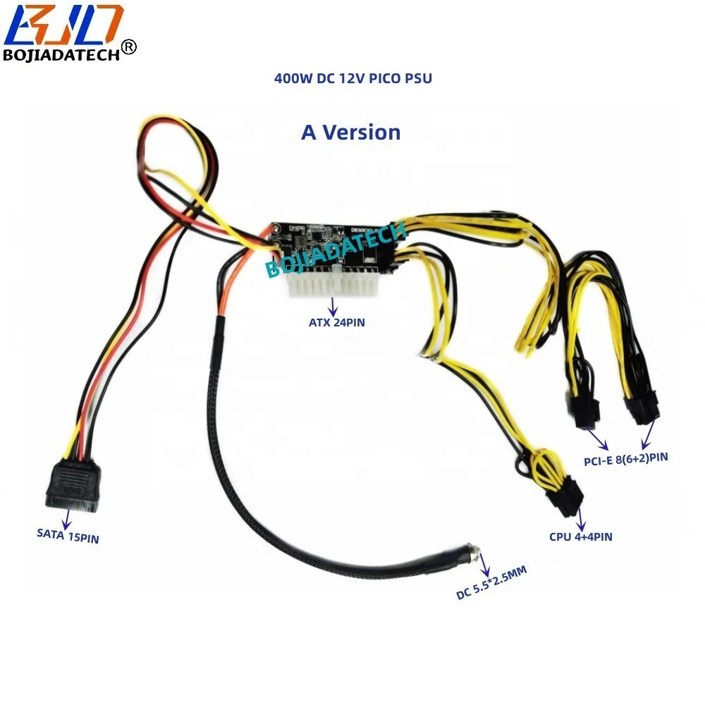 Блок питания Pico 400 Вт 24 контакта ATX 12 В постоянного тока модуль разъем 5 5*2 мм для небольшого шасси корпус ITX MATX поддерживает графическую