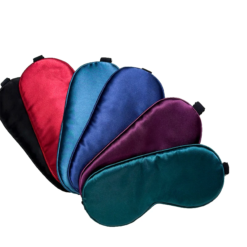 Customized Super Smooth Unisex Silk Satin Eye Mask Airplane Hotel Sleep Eyemask Key Feature for Eye Health Supplies