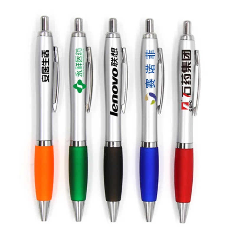 Custom Advertising pen laser printing logo Plastic press ballpoint pens Gel pen factory wholesale