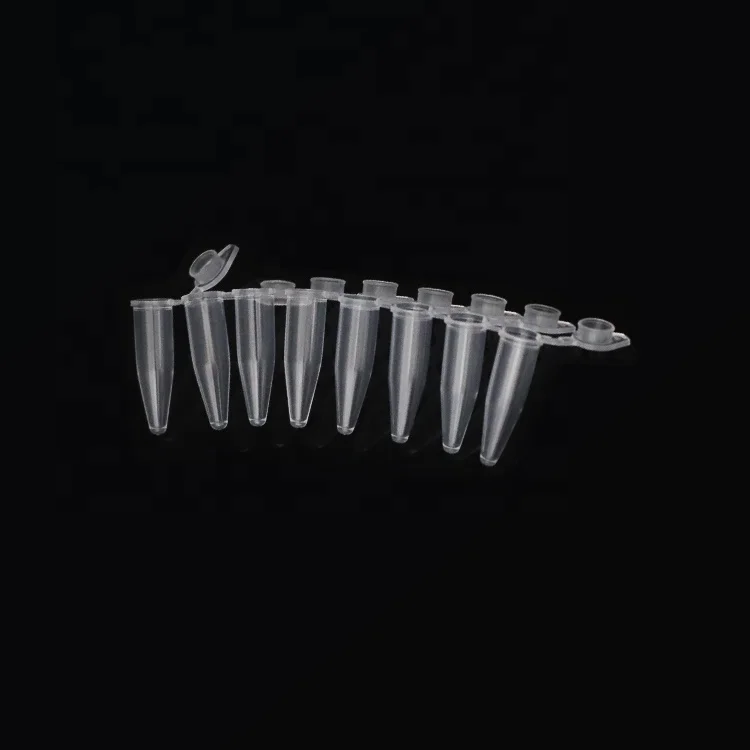Laboratory disposables sterile pcr tube strip 0.2ml 8 strips pcr tube with ce iso