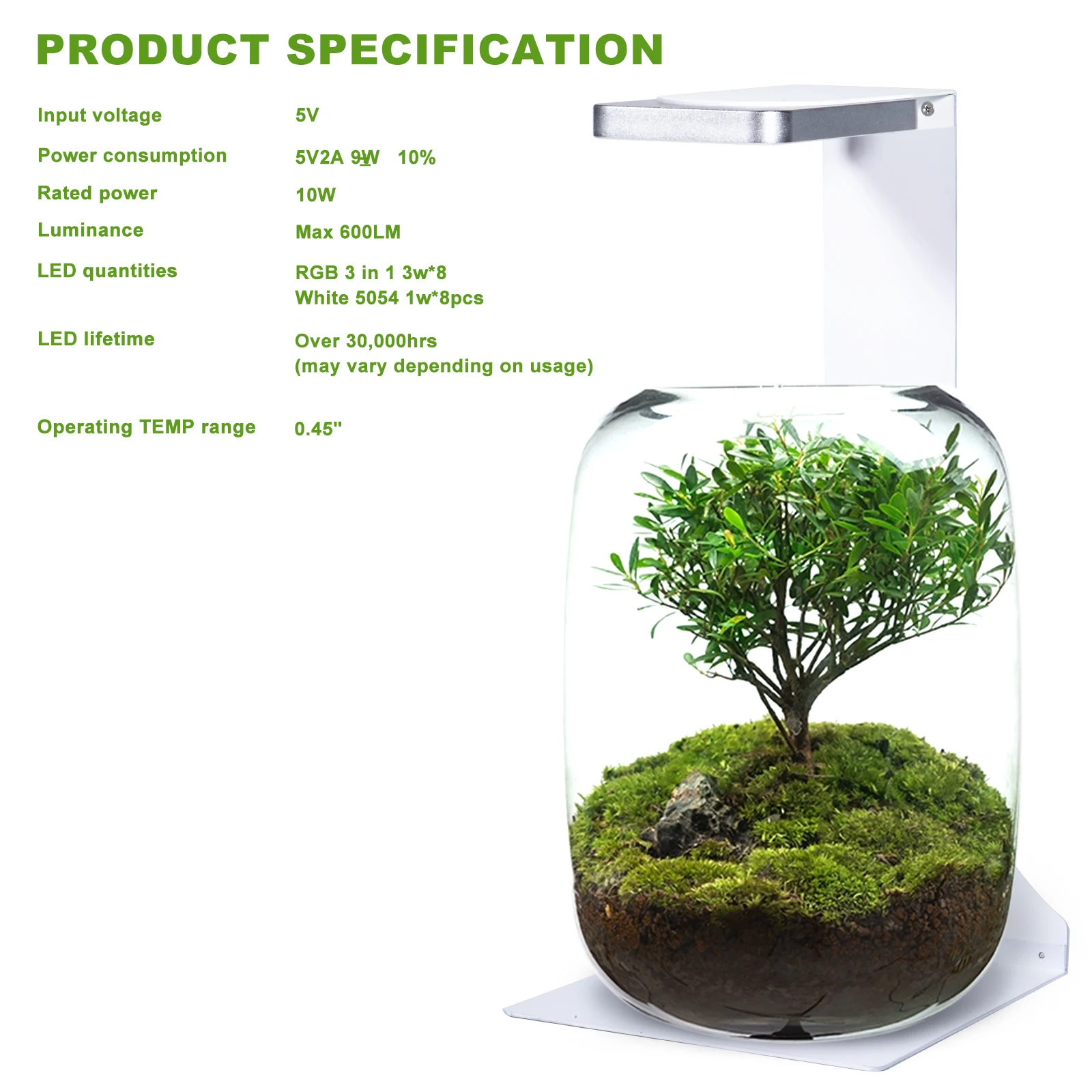2024 MICMOl Energy Saving  Magnetic  Light 10W BUTTON APP Controller For Small Aquarium Tanks and Aquascaping LED Aquarium Light