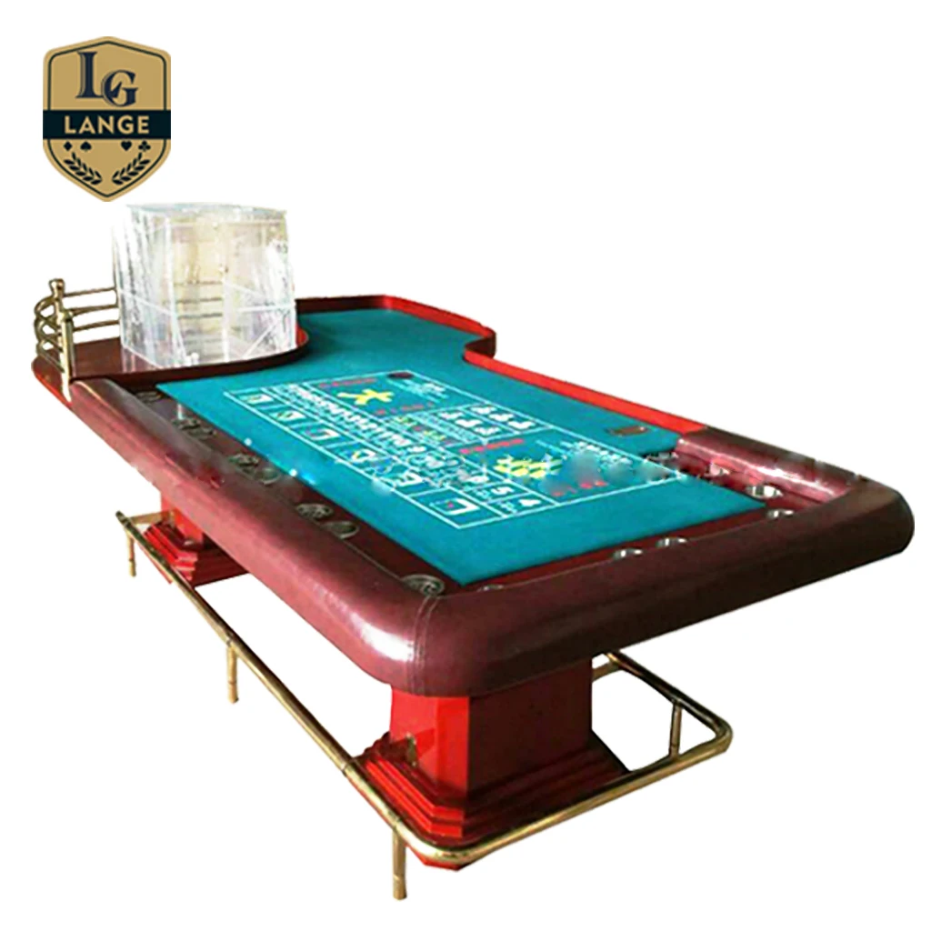 110 Inch Standard Size Roulette Table Gaming Table With Roulette Wheels