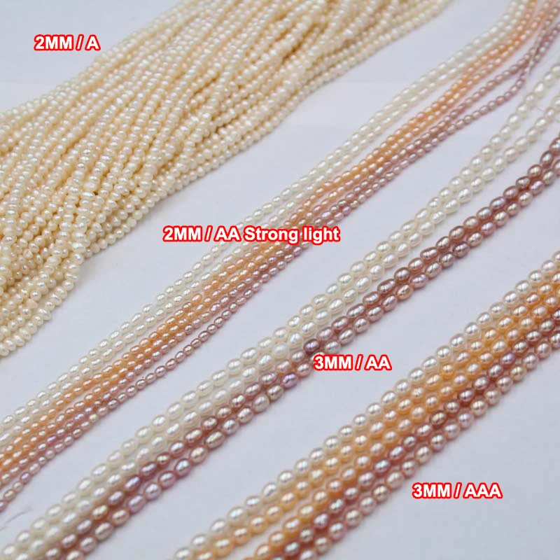 Wholesale Freshwater Pearl Chain White 2-3mm Millet Pearls for Jewelry Making