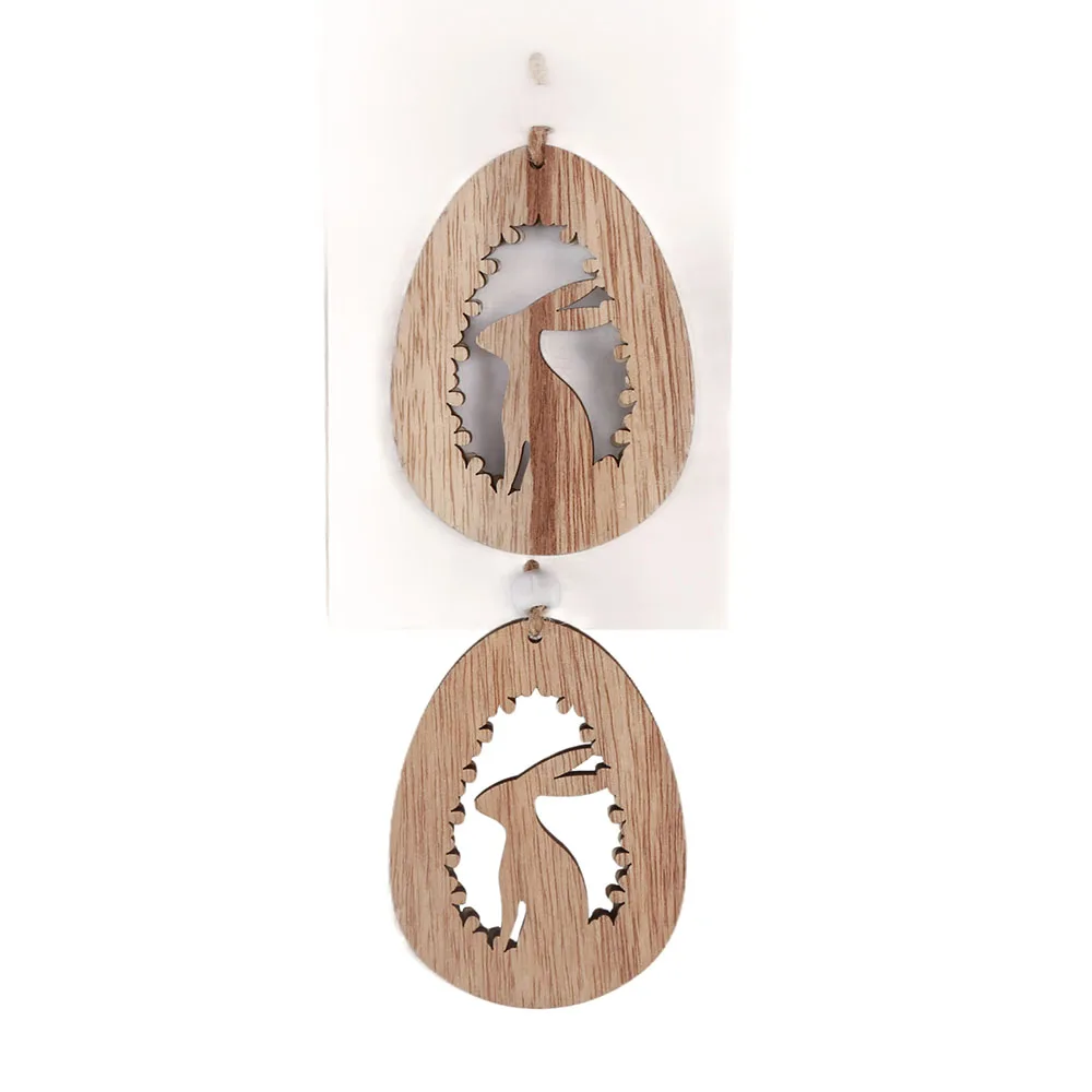 2025 Custom Wooden Green Easter Egg Pendants Yellow Easter Duck Shape Pendant Decoration Spring Gift