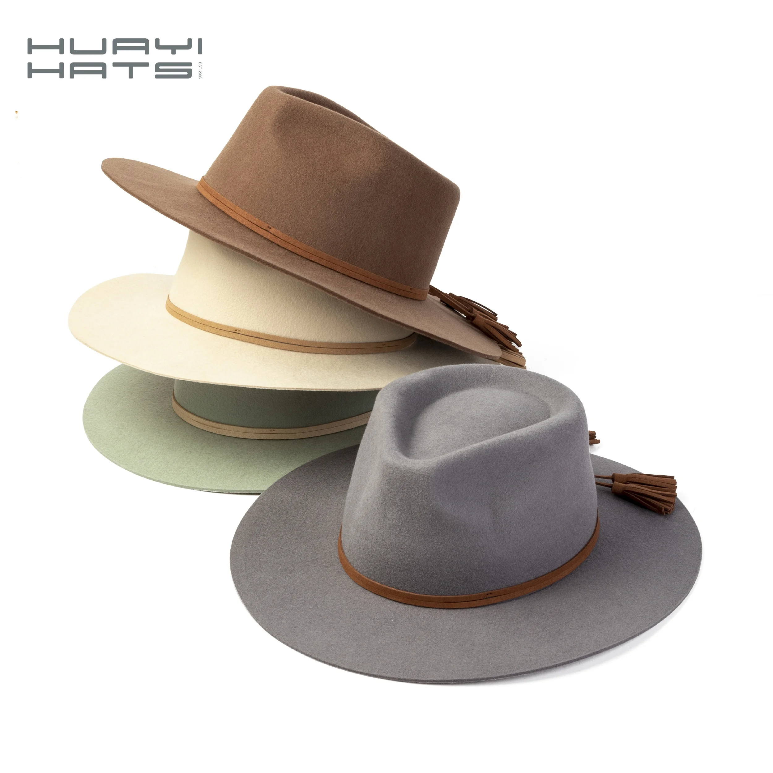 Зима 100% шерсть ткань hatbands фиолетовый цвет с эффектом потертости шляпа широкими полями для женщин фетровая шляпка шерстяная перьями