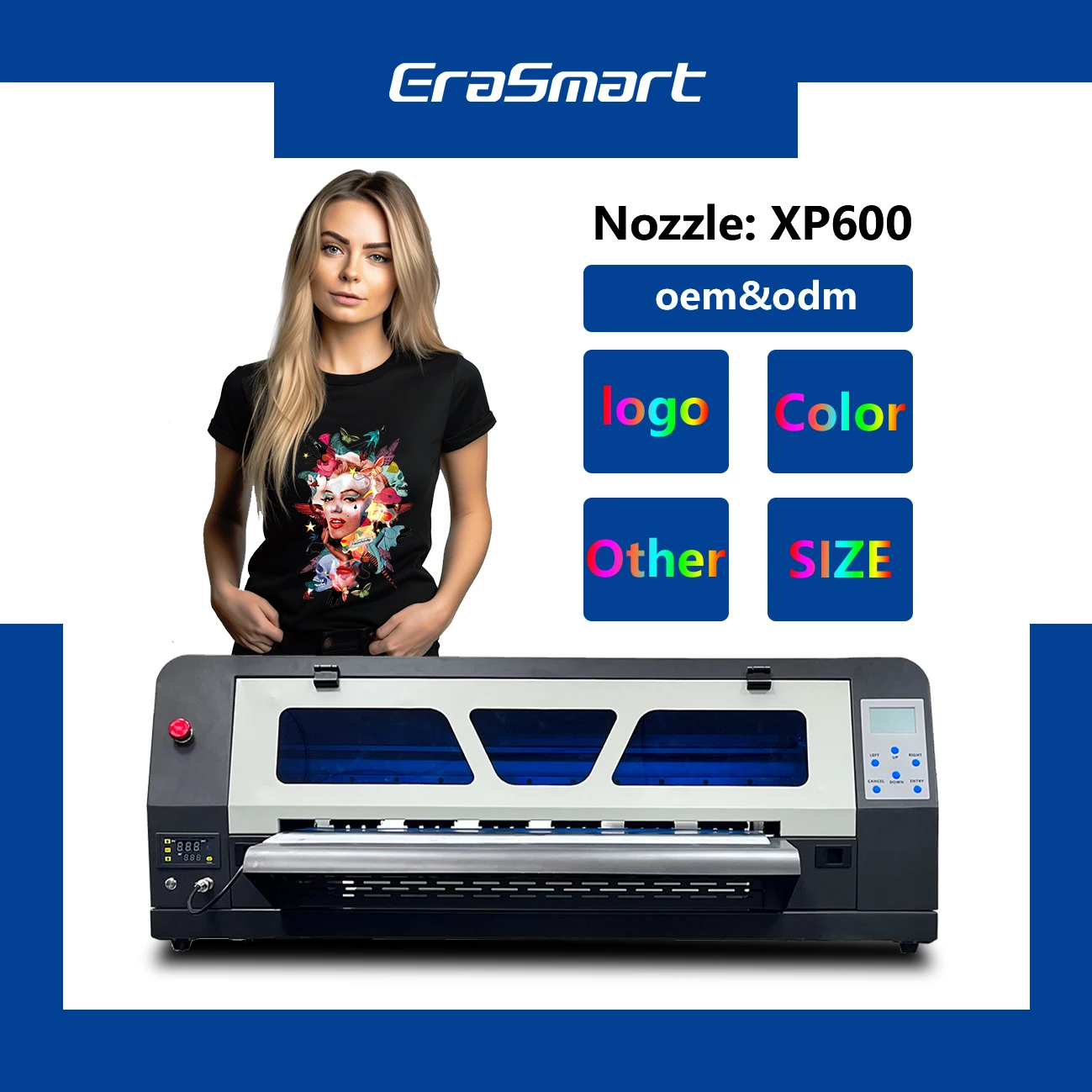 Erasmart A1 A3+DTF Inkjet Printer Dual XP600 Print Head T-Shirt Printing Machine Direct To Film Printer
