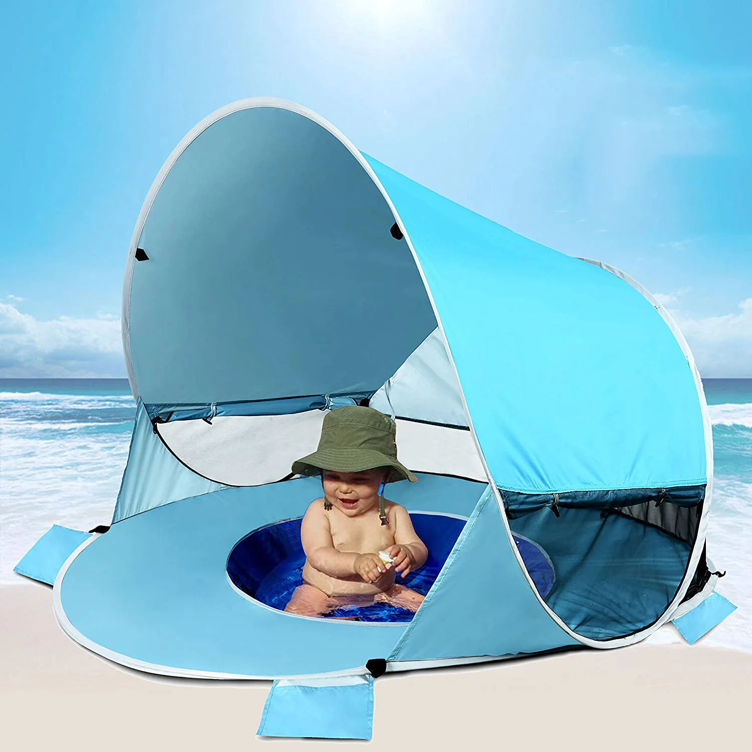 Sunscreen Camping Tent 3-4 Person Waterproof Outdoor High Quality Automatic Pop Up Instant Family Tent