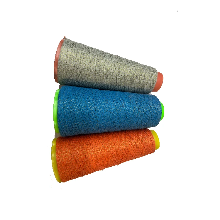 Ne20/3  3plys multi colors cotton thread with bright gold wire top quality for Kente