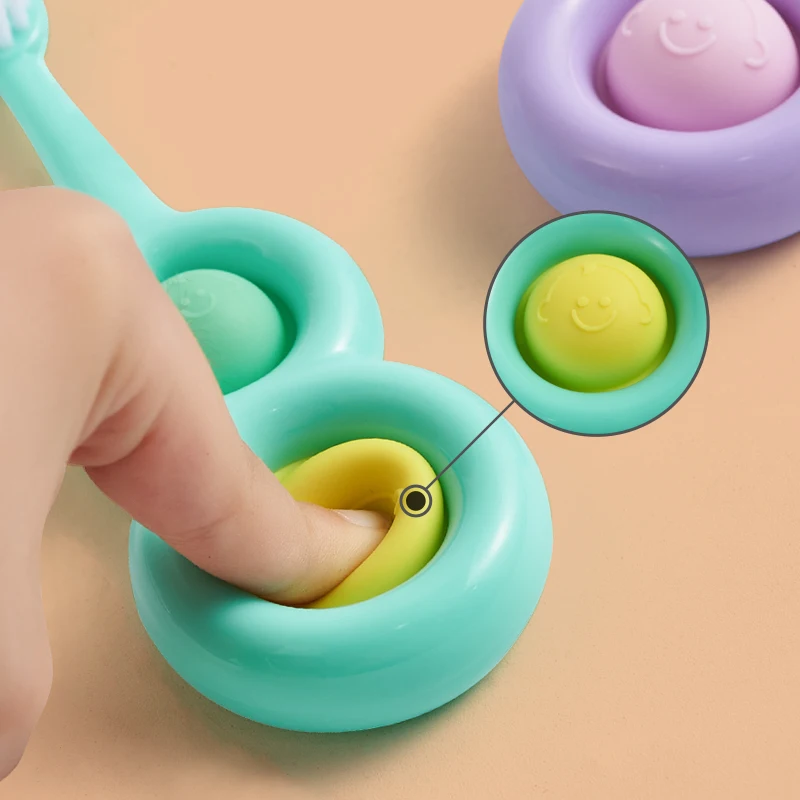 Toothbrush  Soft  Bristle with 8 Shaped Kid Pop It Fidget Toy Toothbrush Dental Care Health Toothbrush