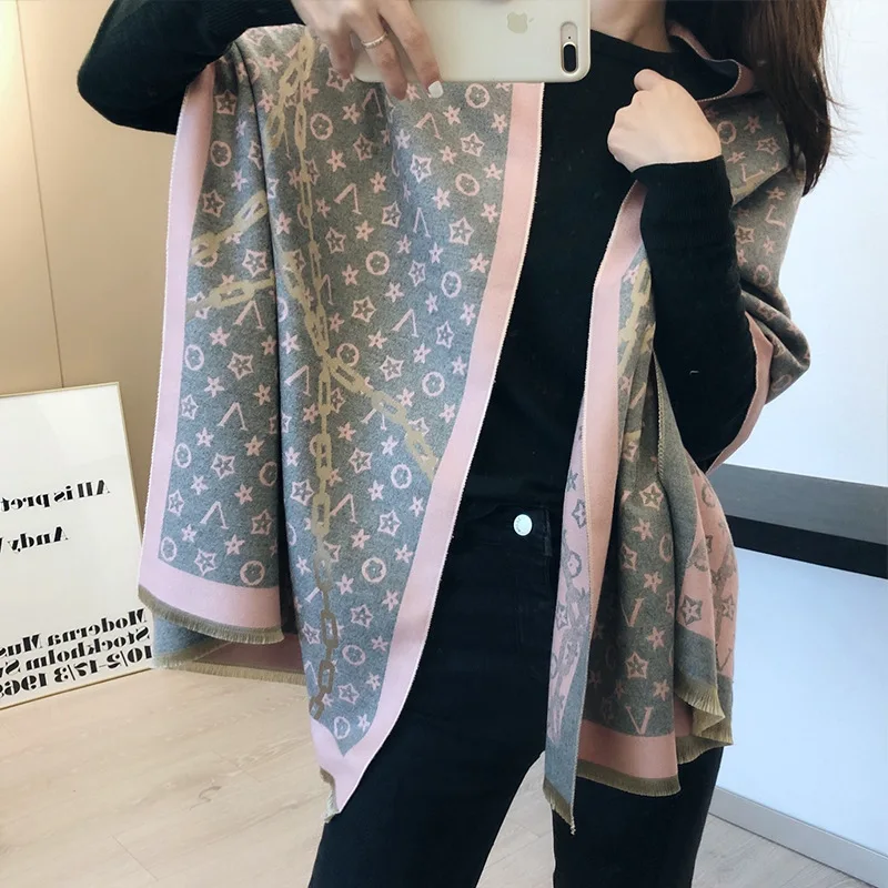 All-Match Hot-Selling Winter Long Multi-Function Shawl Cashmere Thickened Warm Scarf Women