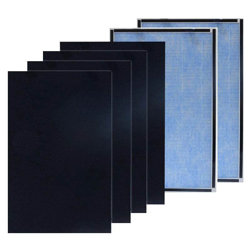 4-Stage Air Clean Dust VOCs Replacement Filter Set For MOOKA EPI360 Air Purifier 2*H13 HEPA + 4*Activated Carbon Filters
