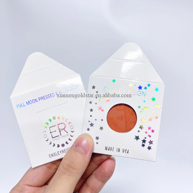 Luxury cheap single pan eyeshadow envelope packaging custom print with your LOGO