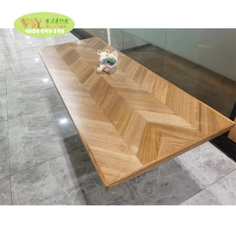 New Design Solid Wood Ash Table Herringbone Wood office Table Wooden Conference Table