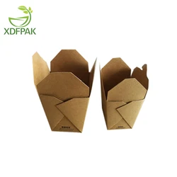 Wholesale direct supply 16 oz bulk brown kraft paper noodle box paper food packaging box
