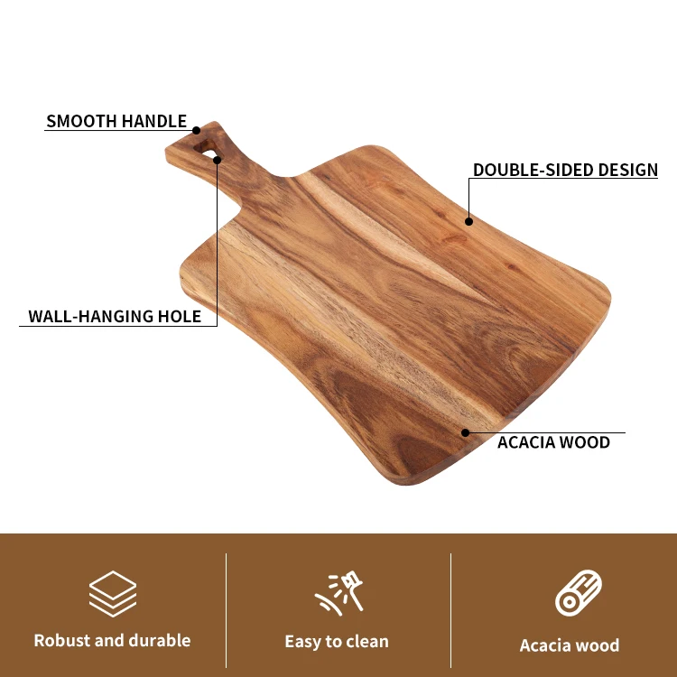 Wholesale 8 Inch Kitchen Wooden Acacia Cutting Board Acacia Wood Chopping Board With Handle